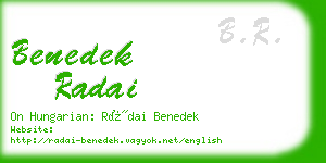 benedek radai business card